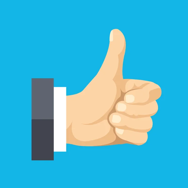 Thumbs up flat icon. Social network like concept. Vector flat illustration — Stock Vector