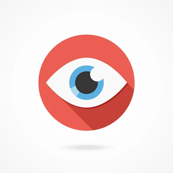 Vector eye icon. Modern flat style design logo with long shadow. Isolated on white gradient background — 图库矢量图片