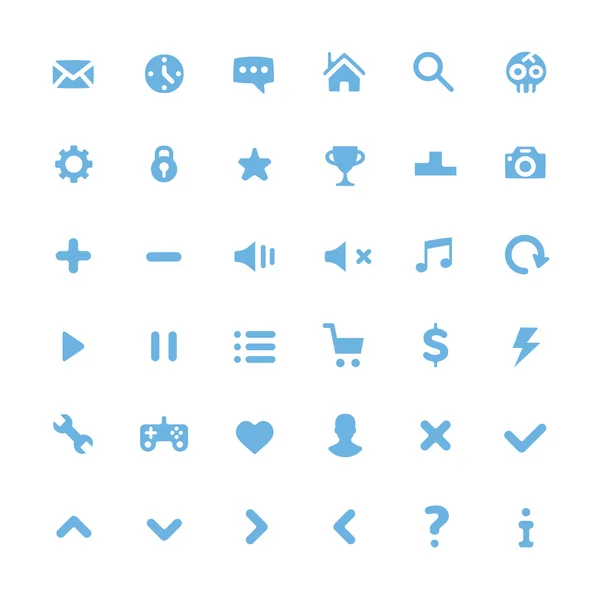 Conjunto de pictogramas azules vectoriales. Conjunto de iconos planos modernos para web y móvil. Aislado sobre fondo blanco — Vector de stock