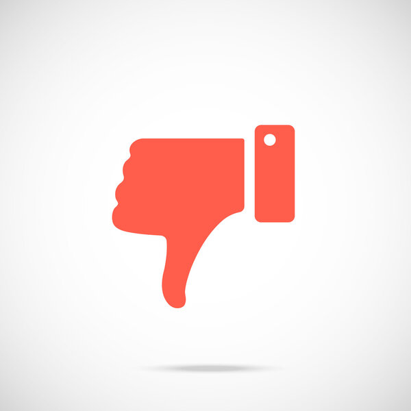 Vector dislike icon. Vector icon red pictogram