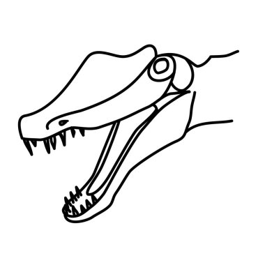 Spinosaurus Simgesi. Doodle Hand Çizimi veya Siyah Taslak Simgesi Biçimi