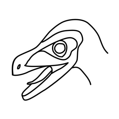 Velociraptor Simgesi. Doodle Hand Çizimi veya Siyah Taslak Simgesi Biçimi