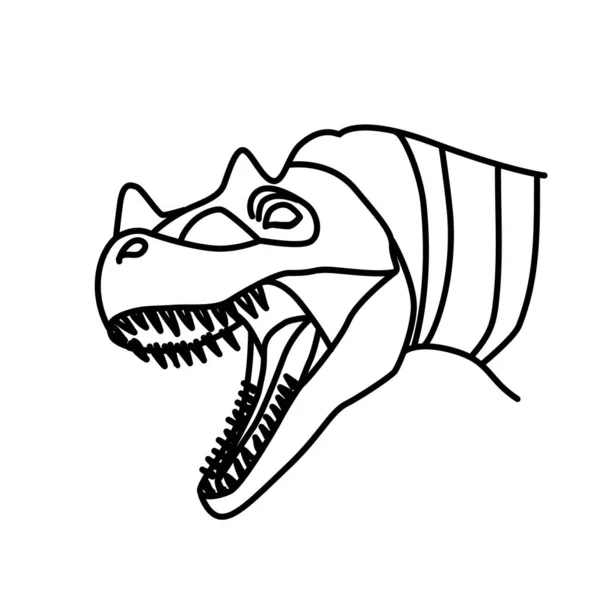 Ceratosaurus Icon 涂鸦手绘或黑色轮廓图标风格 — 图库矢量图片