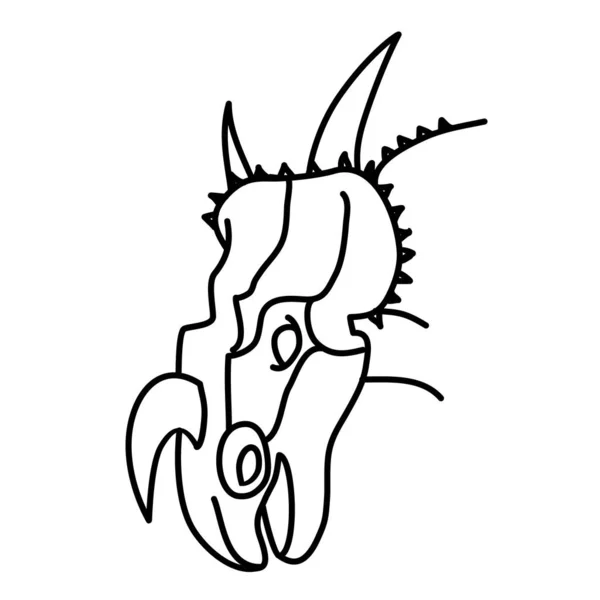 Einiosaurus Icon Doodle Hand Drawn Black Outline Icon Style — Stock Vector