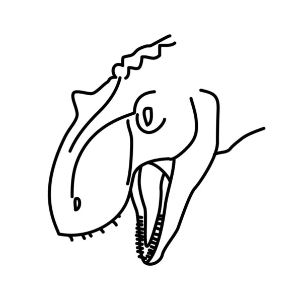 Giganotosaurus Ikona Ručně Kreslený Nebo Černý Styl Osnovy — Stockový vektor