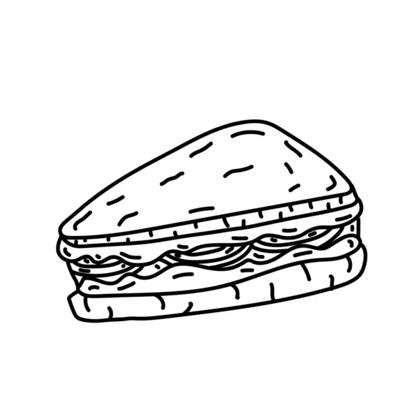 Sandwich Icon Doodle Hand Drawn Black Outline Icon Style — Stock Vector