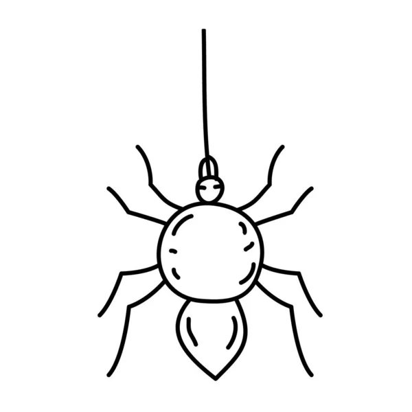 Spider Icoon Doodle Hand Getekend Zwart Contouren Icoon Stijl — Stockvector