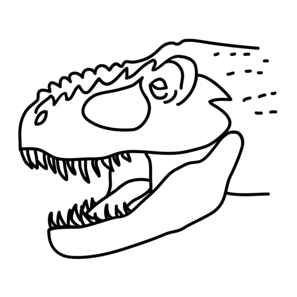 Икона Тираннозавра Рекса Рисунок Каракулями Стиль Черного Контура — стоковый вектор