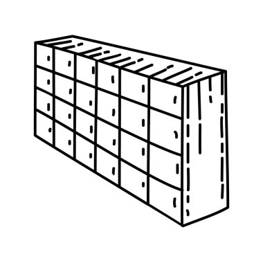 Dolap Ana Hattı El Çizimi Simge Ayarlama Vektörü.