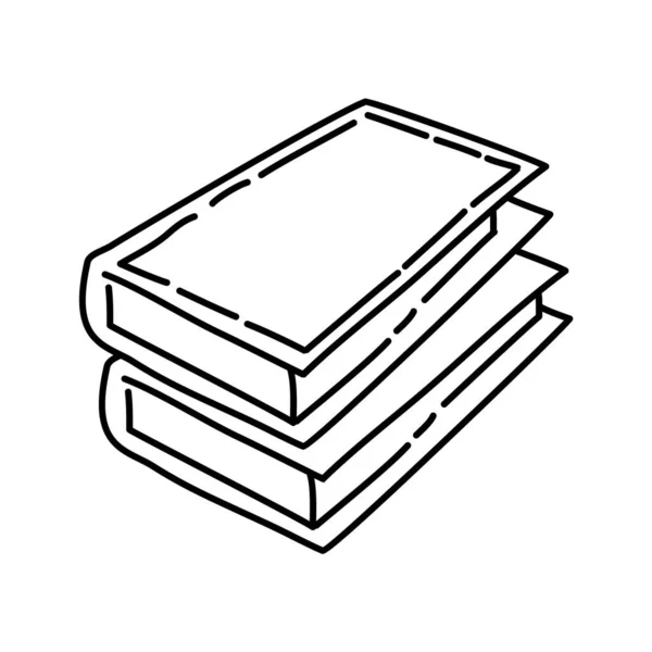 Livros Esboço Mão Desenhado Ícone Conjunto Vetor —  Vetores de Stock