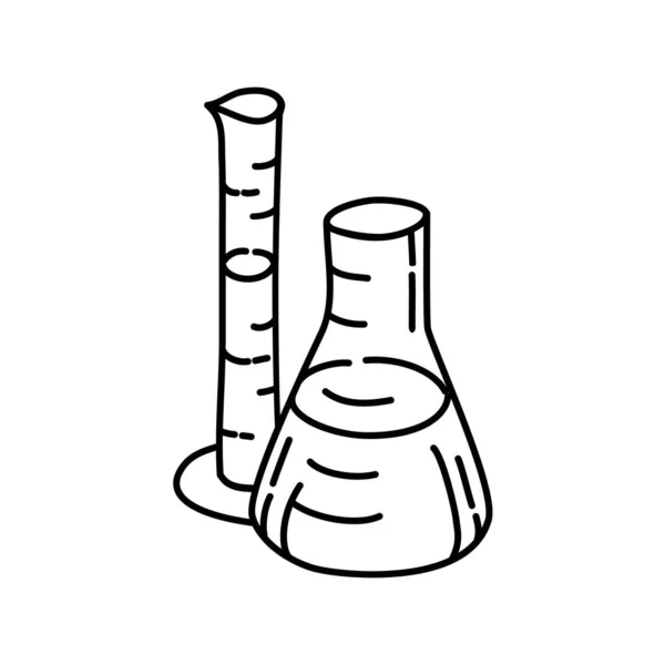 Química Esboço Mão Desenhado Ícone Conjunto Vetor — Vetor de Stock