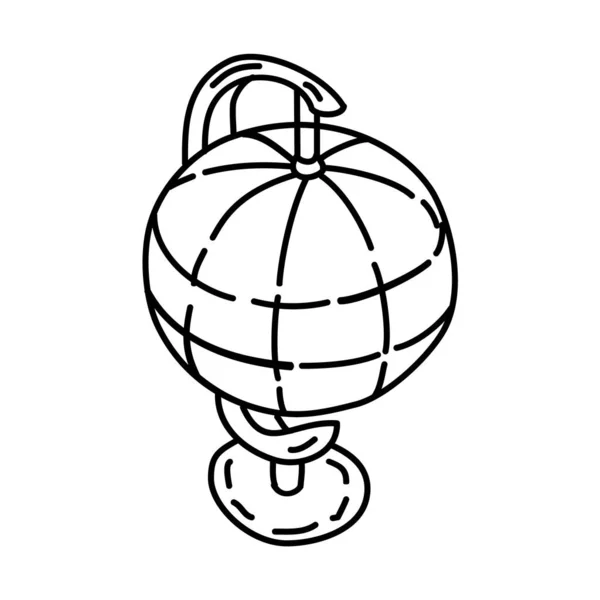 Tabel Globe Schiță Manual Desenat Icon Set Vector — Vector de stoc
