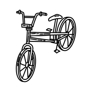 Bisiklet Taslak El Çizimi Simge Ayarlama Vektörü