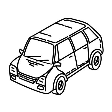 Otomobil Taslak El Çizimi Simge Ayarlama Vektörü