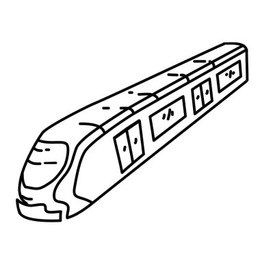 Metro Hattı El Çizimi Simge Ayarlama Vektörü