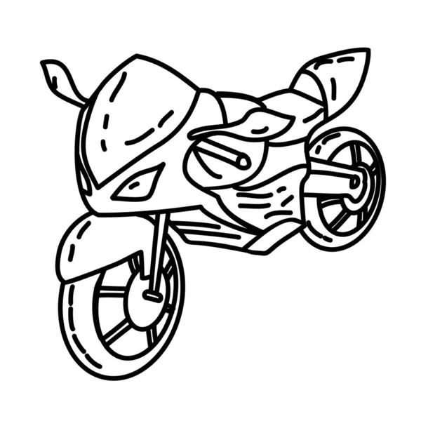 Ensemble Icônes Dessinées Main Pour Moto Vecteur — Image vectorielle