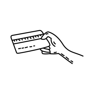 İndirimli Kart Alışveriş Elleri Resim Simgesi Ayarlama Vektörü.