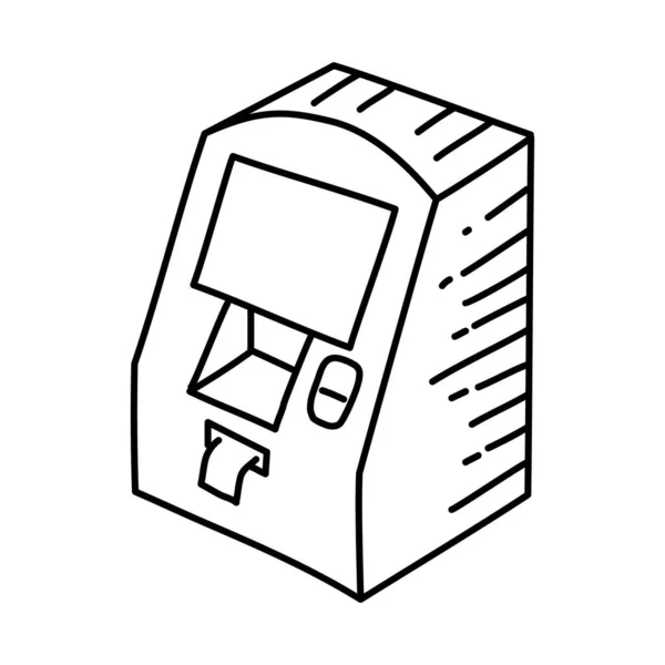 Handgezeichnetes Icon Set Für Geldautomaten — Stockvektor