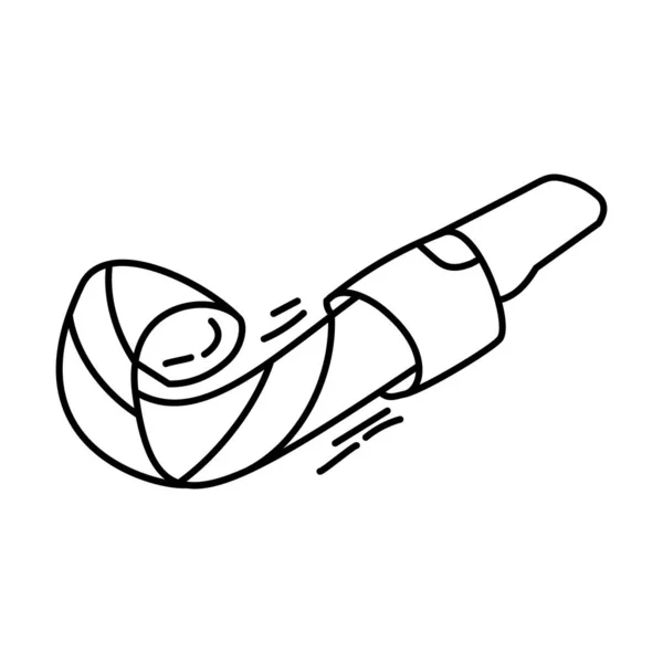 New Year Blower Hand Drawn Icon Set Vektor - Stok Vektor
