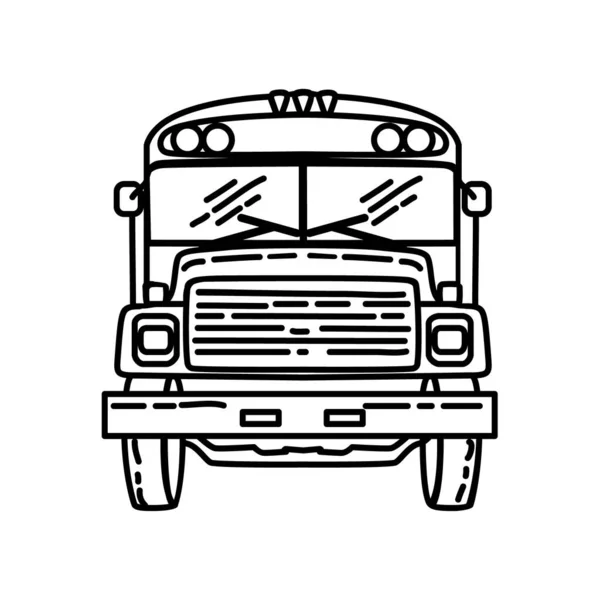 Bus Outline Hand Drawn Icon Set Vector — Stock Vector