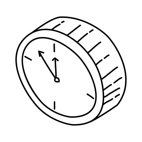 Nouvel Horloge Dessinée Main Icône Set Vecteur — Image vectorielle