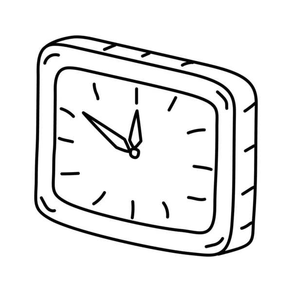 Neues Jahr Auf Der Uhr Hand Gezeichnet Icon Set Vector — Stockvektor