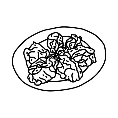 Manthoo Suudi Arabistan Yiyecek Elleri Simge Ayarlama Vektörü.