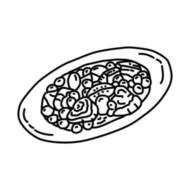 Tharid Suudi Arabistan Yiyecek Elleri Simge Ayarlama Vektörü.