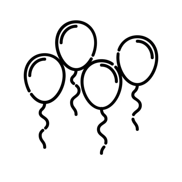 Baby Balloon Icon Design Vector Clip Art Illustration Line Icon — Stock Vector