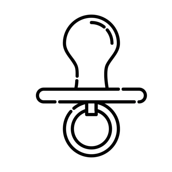 Babyschnuller Icon Design Illustration Clip Art Liniendesign Vektor — Stockvektor