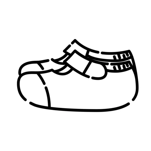 Scarpe Bambino Icona Design Vettore Clip Art Illustrazione Icona Linea — Vettoriale Stock