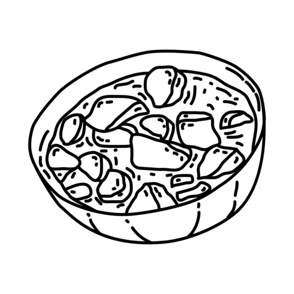 Banquette Veau France Food Hand Drawn Icon Set Vector — стоковий вектор
