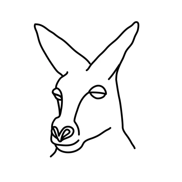 Hayvan Kanguru Ikonu Tasarımı Vektör Klipsleme Sanatı Illüstrasyon Satır Simgesi — Stok Vektör