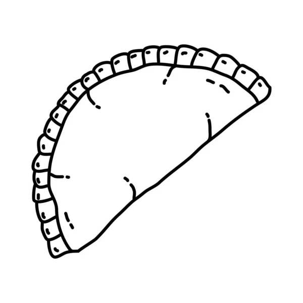 Sambusak Arabia Saudita Comida Mano Dibujado Icono Conjunto Vector — Archivo Imágenes Vectoriales