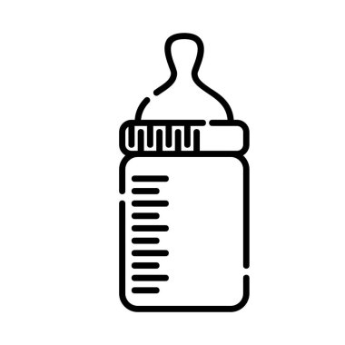 Bebek şişesi, simge tasarımı, Vektör, Klip sanatı, İllüstrasyon, Satır simgesi tasarımı.