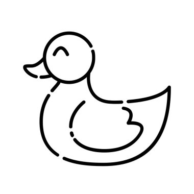 Bebek kauçuk ördek, simge tasarımı, Vektör, Klip sanatı, İllüstrasyon, Satır simgesi tasarımı.