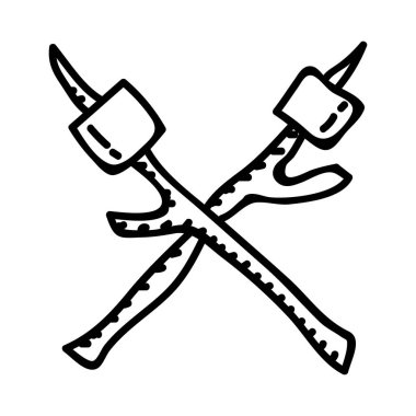 Marshmallow Renk Simgesi Kampı. Vektör Tasarımı İllüstrasyon İşareti Logosu.