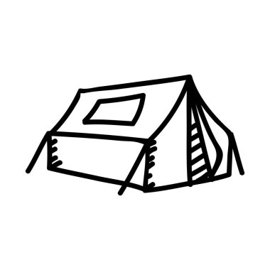 Kamp Rengi Simgesi. Vektör Tasarımı İllüstrasyon İşareti Logosu.