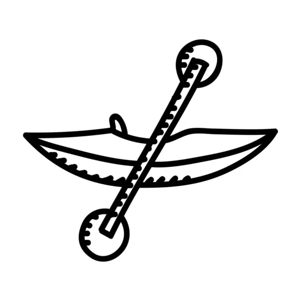 Camping Kayak Dibujado Mano Icono Logotipo Signo Ilustración Diseño Vectorial — Archivo Imágenes Vectoriales