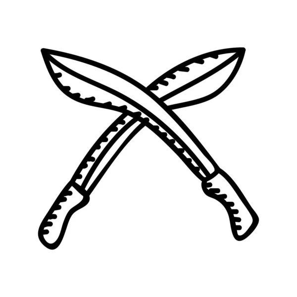 Camping Machete Color Icon Logotipo Signo Ilustración Diseño Vectorial — Archivo Imágenes Vectoriales