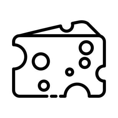 Peynir Yemek Simgesi. Vektör Tasarımı İllüstrasyon İşareti Logosu.