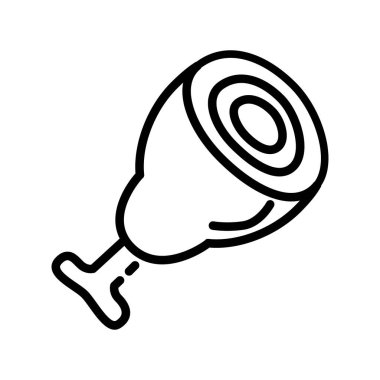 Jambonlu İkon. Vektör Tasarımı İllüstrasyon İşareti Logosu.