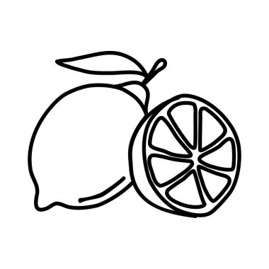 Limon Meyvesi Simgesi. Vektör Tasarımı İllüstrasyon İşareti Logosu.