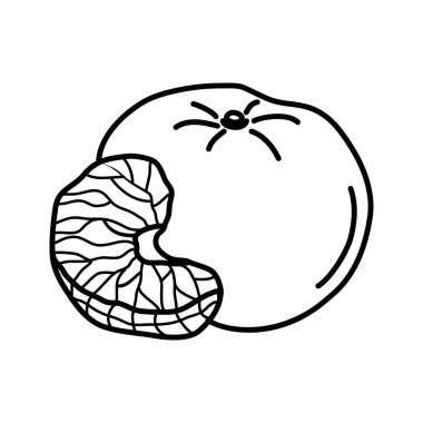 Turuncu Meyve Simgesi. Vektör Tasarımı İllüstrasyon İşareti Logosu.