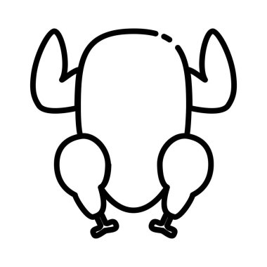 Tavuk Gıda Simgesi. Tasarım İllüstrasyon İşareti Logosu.