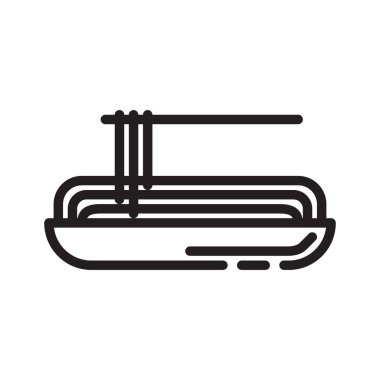 Spagetti Gıda Simgesi. Vektör Tasarımı İllüstrasyon İşareti Logosu.