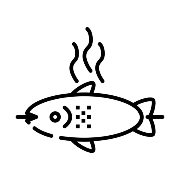 Ikona Rybího Jídla Logo Znaku Návrhu Ilustrace — Stock fotografie