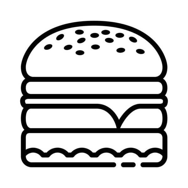 Hamburger Food Icon Logo Nápisu Vektorový Design — Stock fotografie