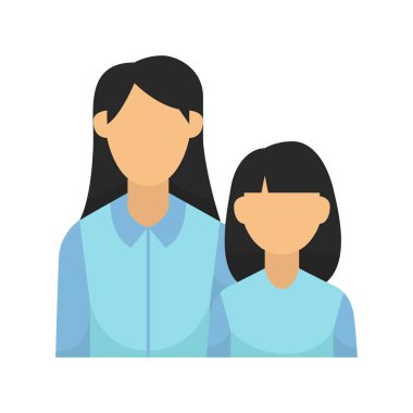 Anneler Günü Kızı Simgesi. Vektör Tasarımı İllüstrasyon İşareti Logosu.