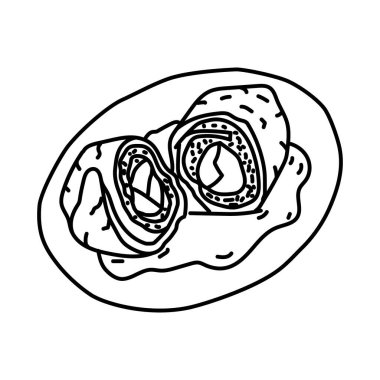 Yönlendirilmiş Almanya Yiyecek Elleri Simge Ayarlama Vektörü.